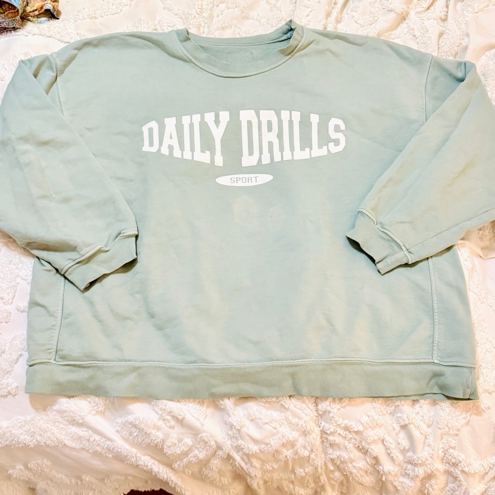 Daily Drills Mint Oversized Sport Crew XS/S
